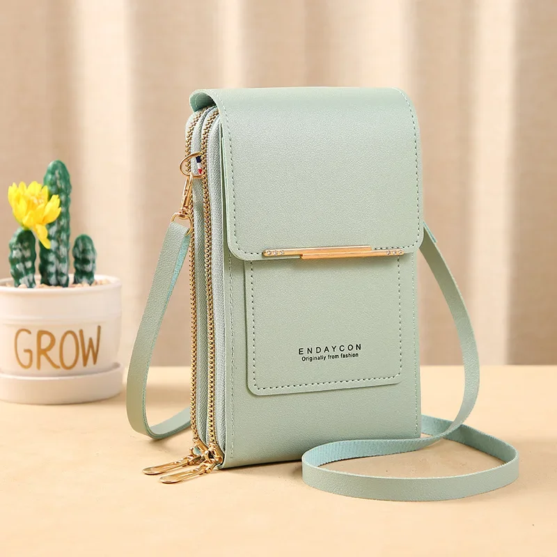 Women Crossbody Shoulder Bags Wallets Touch Screen Cell Phone Purse Soft Leather Strap Handbag for Female Luxury Messenger Bags thumbnail 2