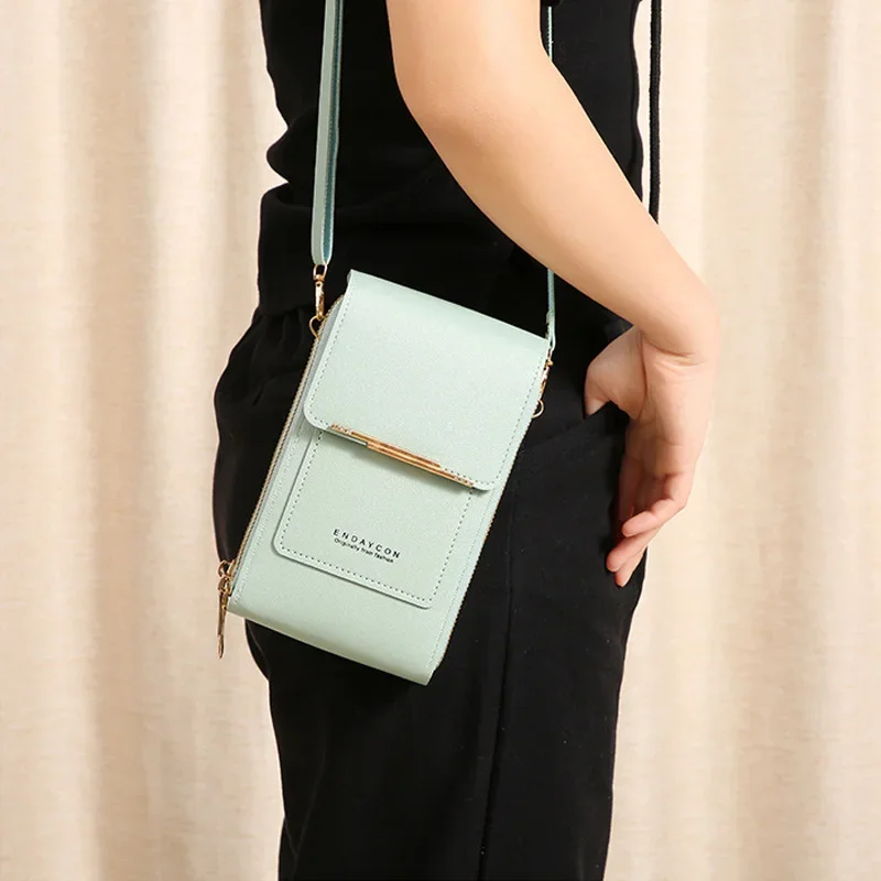 Women Crossbody Shoulder Bags Wallets Touch Screen Cell Phone Purse Soft Leather Strap Handbag for Female Luxury Messenger Bags thumbnail 6