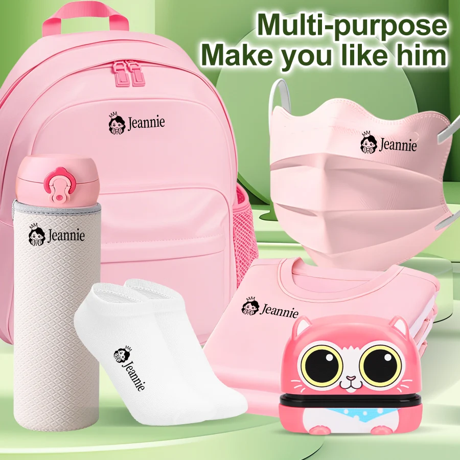 ‌Personalized Baby Name Stamp Set - Custom Waterproof Ink Seal for School, Travel & Kindergarten, Durable Non-Fading Toy Gift thumbnail 3