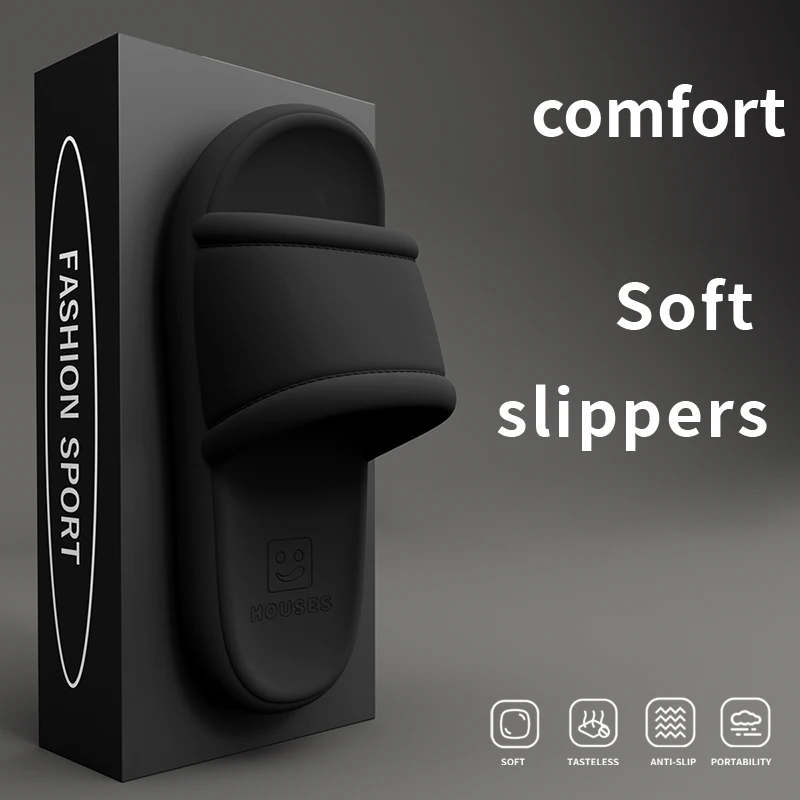New Men's Slippers EVA Non-slip Bathroom Slipper Soft Comfortable Home Summer Sandal Indoor Bathroom Slippers Male Shower Shoes thumbnail 2