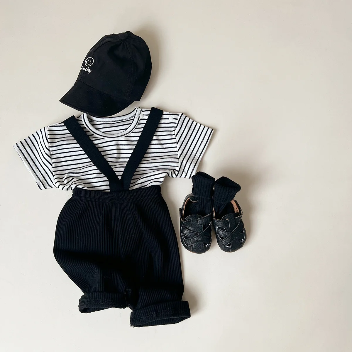Summer Korean UNITIM Baby Boys 2PCS Clothes Set Cotton Short Sleeve T-shirts Strap Thin Shorts Suit Infant Boys Outfits thumbnail 4