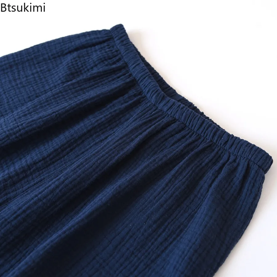 Men's Summer Cotton Pajama Sets Short Sleeved Shorts Pyjamas Men V-Neck Kimono Pijamas Thin Sleepwear 2 Piece Set Home Clothes thumbnail 6