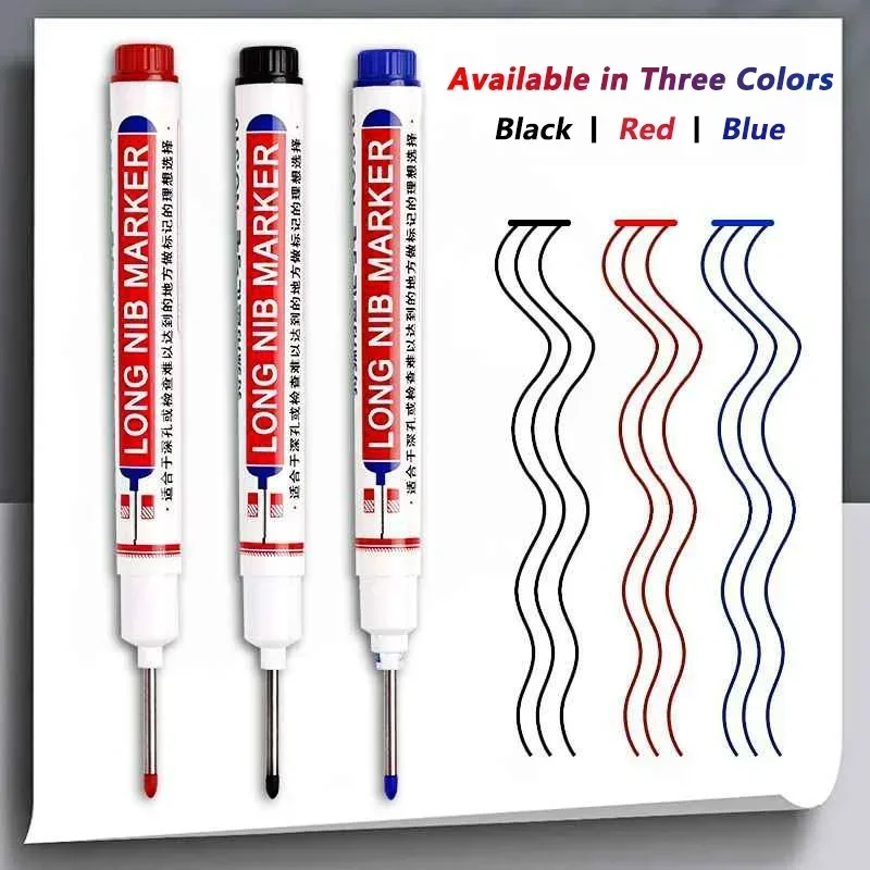 1-40PCS 20mm Deep Hole Long Nib Head Markers For Metal Perforating Pen Waterproof Bathroom Woodworking Decoration Multi-Purpose thumbnail 6