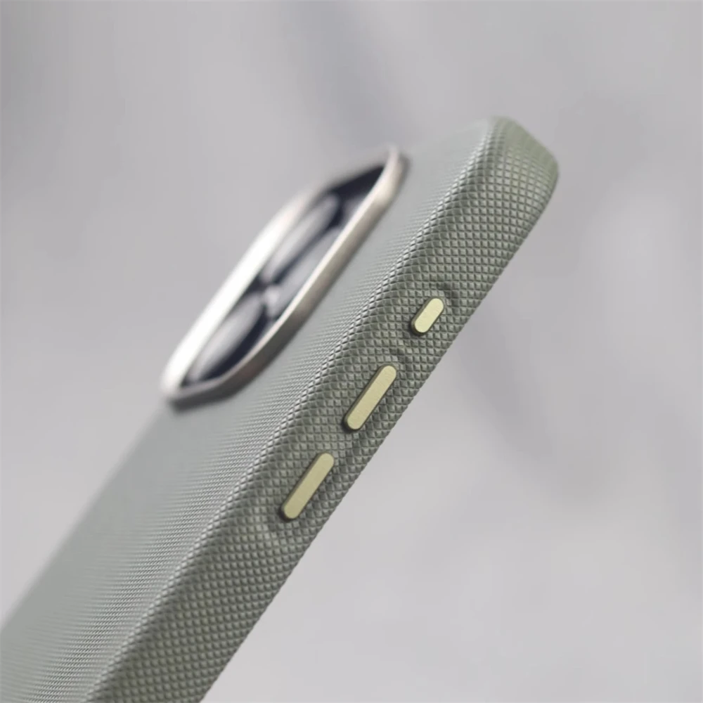 Luxury Alloy Lens Frame Particle PU Leather Magnetic Case For iPhone 17 16 Pro Max 15 14 13 For Magsafe Wireless Charging Cover thumbnail 3
