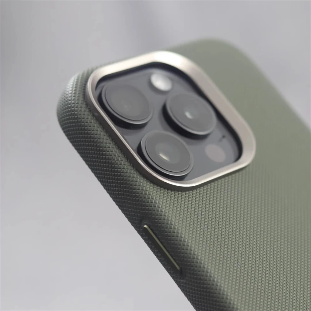 Luxury Alloy Lens Frame Particle PU Leather Magnetic Case For iPhone 17 16 Pro Max 15 14 13 For Magsafe Wireless Charging Cover thumbnail 4