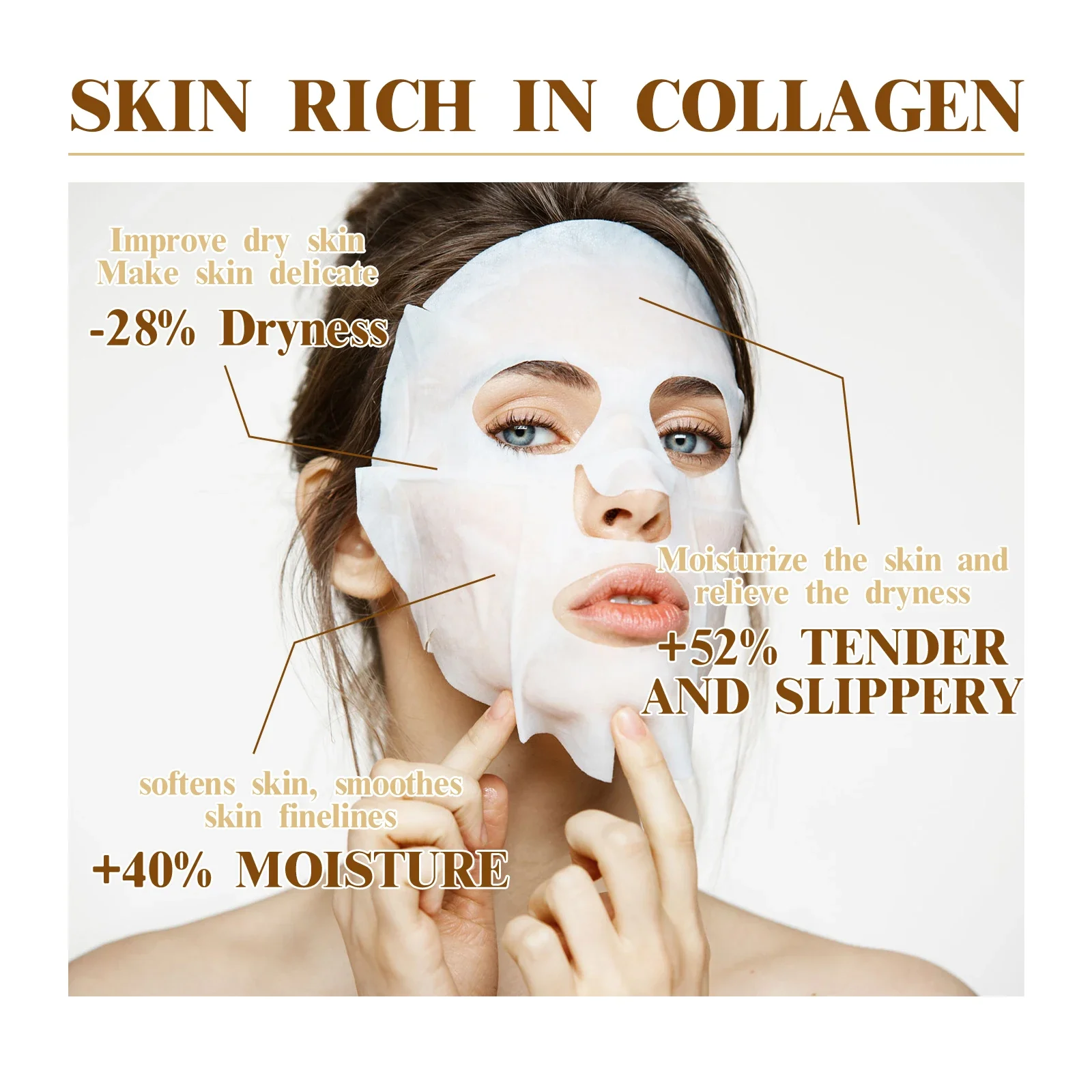10PCS Collagen Anti Wrinkle Facial Mask Anti Aging Fade Fine Lines Firm Skin Moisturizing Brightening SkinCare Korean Cosmetics thumbnail 4