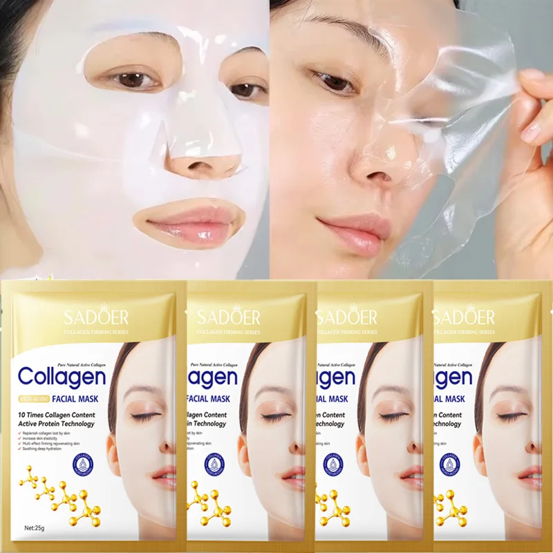 10PCS Collagen Anti Wrinkle Facial Mask Anti Aging Fade Fine Lines Firm Skin Moisturizing Brightening SkinCare Korean Cosmetics thumbnail 2