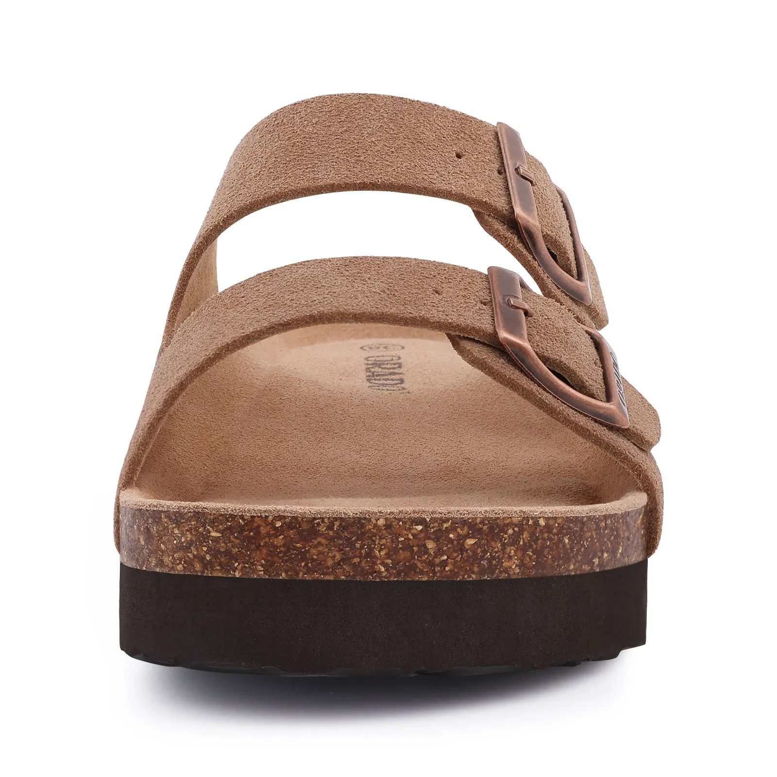 Kidmi New Men Sandals Men Double Buckle Sandals Cork Suede Men Slippers Outdoor Beach Slide Sandals Casual Soft Nonslip Sandals thumbnail 3