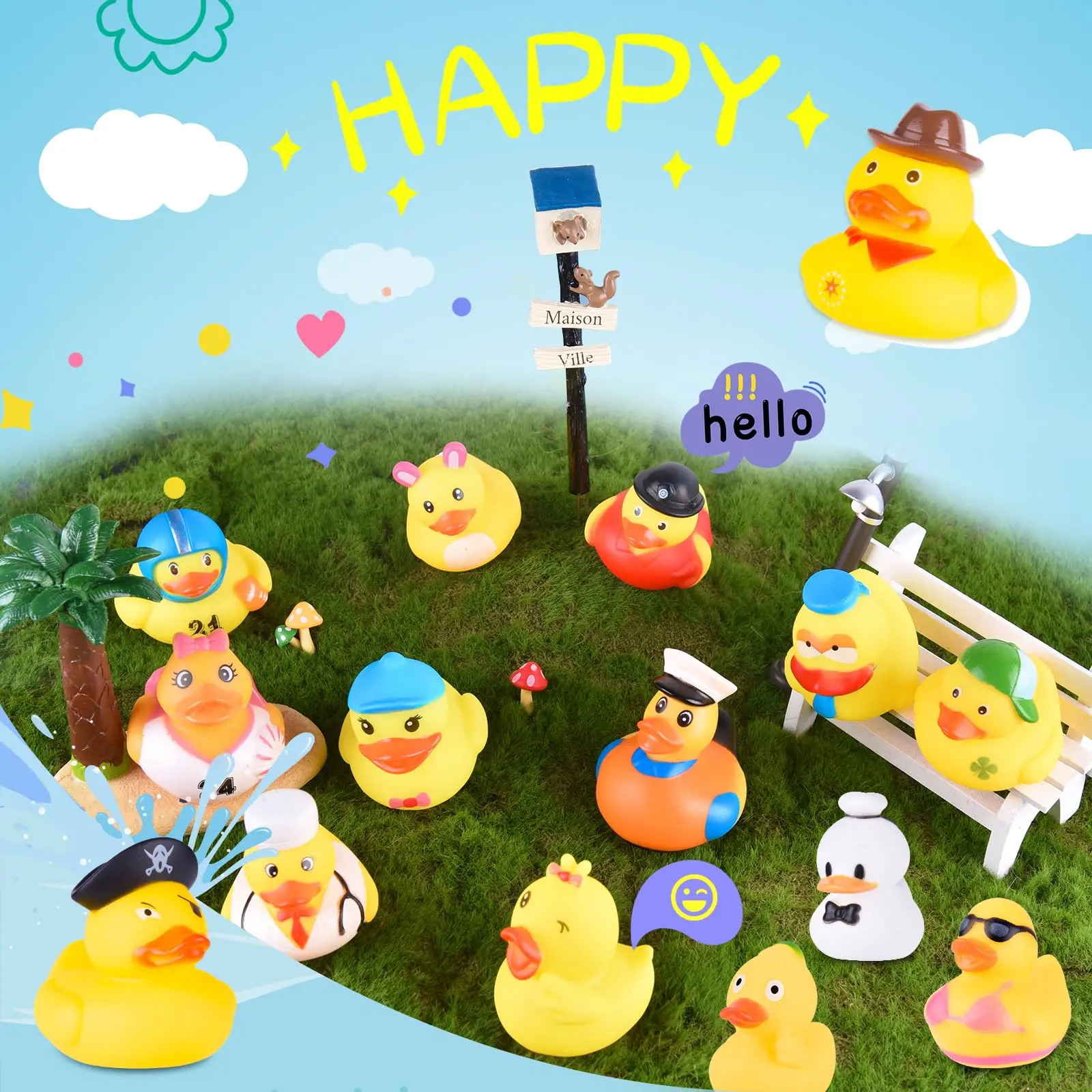 5-100PCS Rubber Ducks, RandomAssortment Jeep Ducks Bulk, ini RubberDuckies for Toys, Pool Toys Birthday GiftsParty Favors thumbnail 6