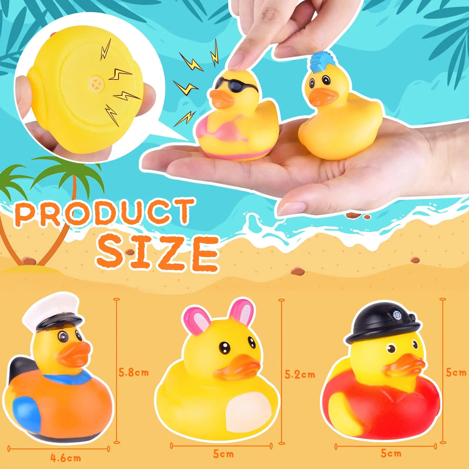 5-100PCS Rubber Ducks, RandomAssortment Jeep Ducks Bulk, ini RubberDuckies for Toys, Pool Toys Birthday GiftsParty Favors thumbnail 2
