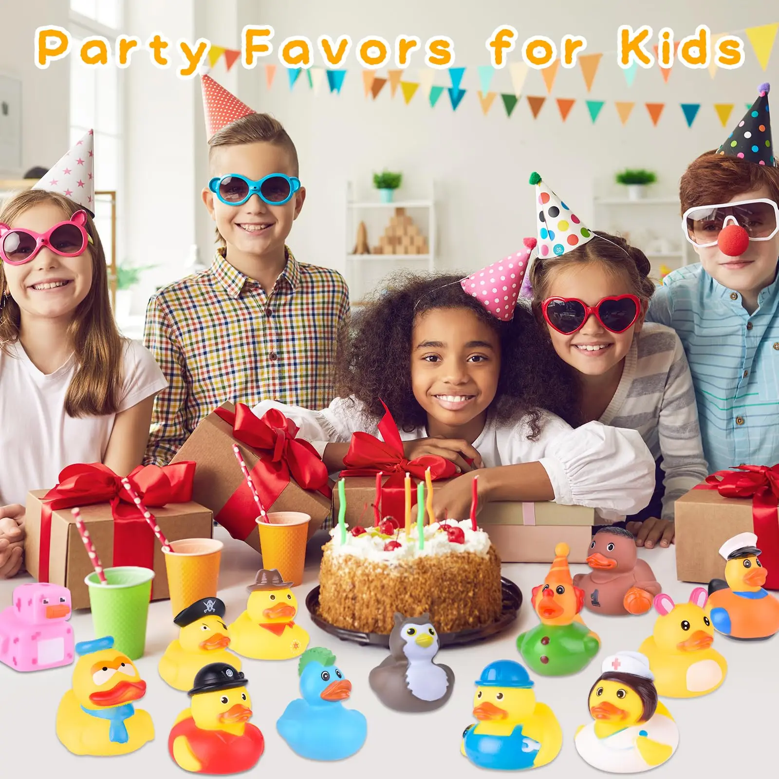 5-100PCS Rubber Ducks, RandomAssortment Jeep Ducks Bulk, ini RubberDuckies for Toys, Pool Toys Birthday GiftsParty Favors thumbnail 5