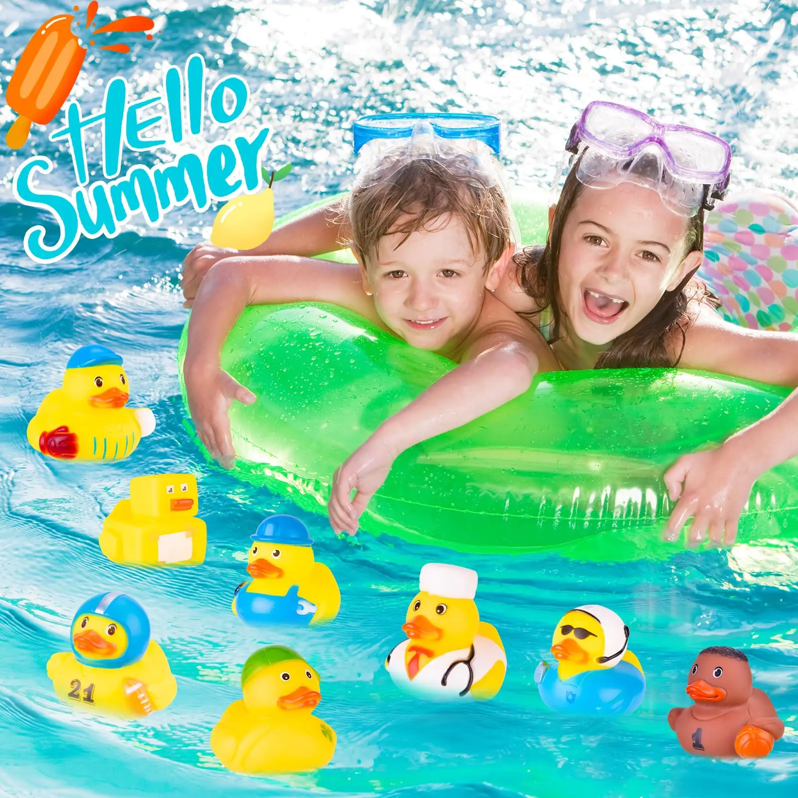 5-100PCS Rubber Ducks, RandomAssortment Jeep Ducks Bulk, ini RubberDuckies for Toys, Pool Toys Birthday GiftsParty Favors thumbnail 3
