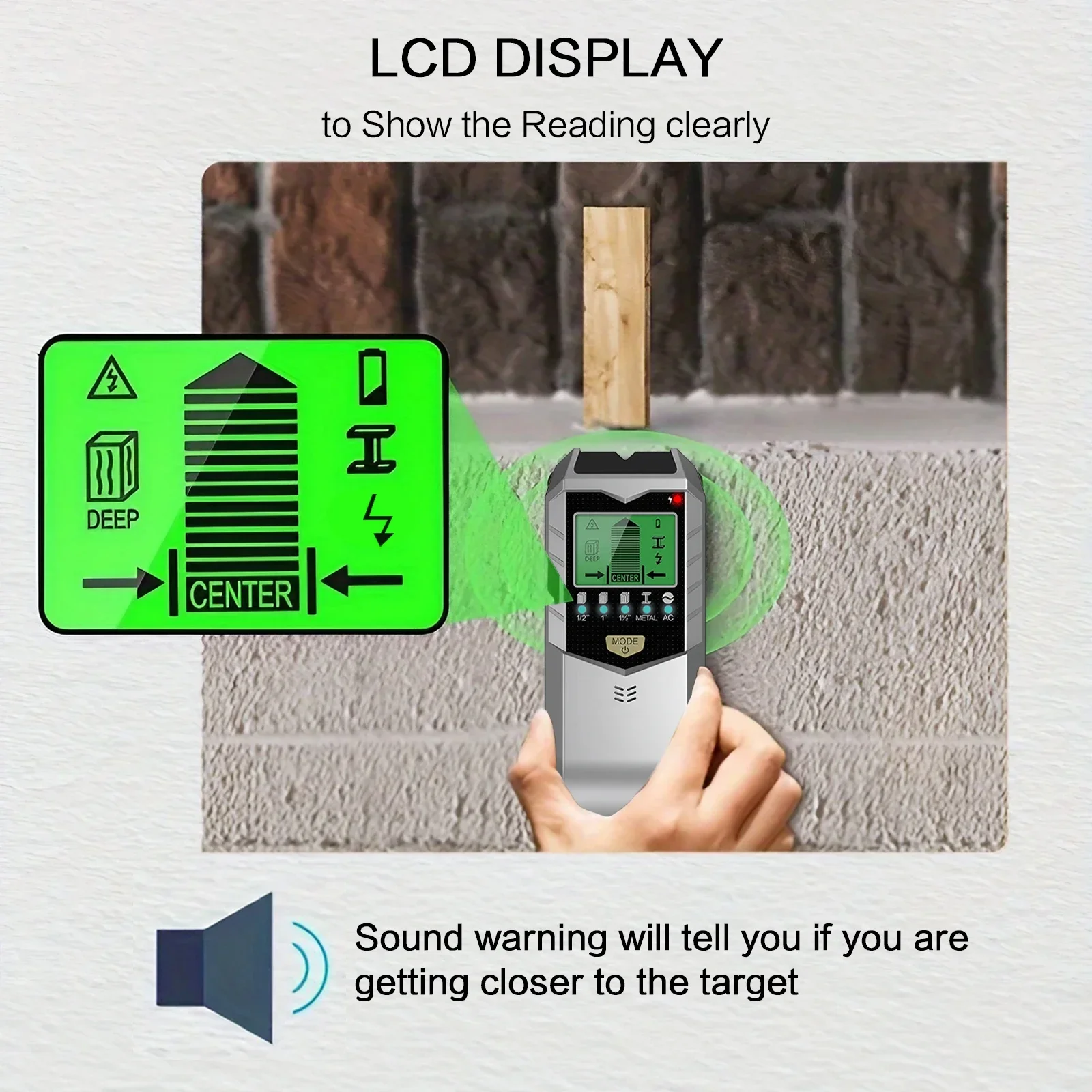 5in1 Wall Metal Detection Instrument Measuring Metal Current Wire Wood Handheld Detector Stud Post Measuring Instrument Scanner thumbnail 3