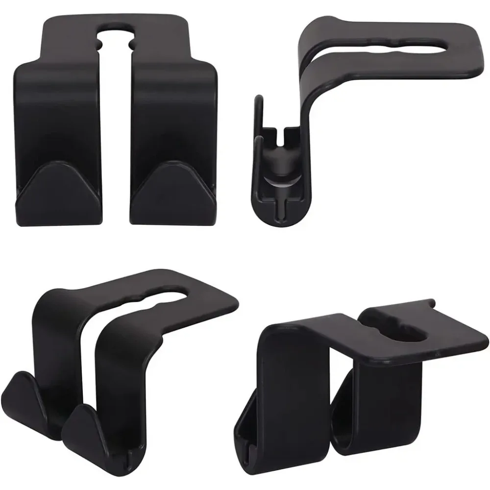 1/2PCS Car Seat Headrest Hook 4 Pack Hanger Storage Organizer Universal for Handbag Purse Coat Fit Universal Vehicle Car Black thumbnail 4