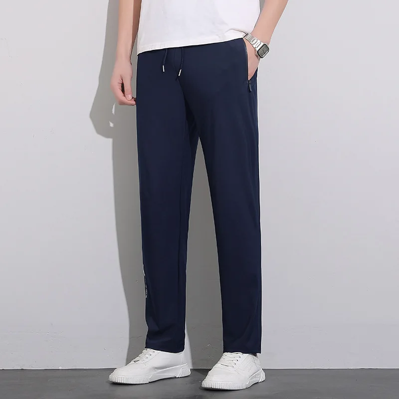 Plus Size 8xl Men Sports Pants Quick-Drying Men'S Trousers Joggers Sportswear Solid Ice Silk Sweatpants Male Elastic thumbnail 2