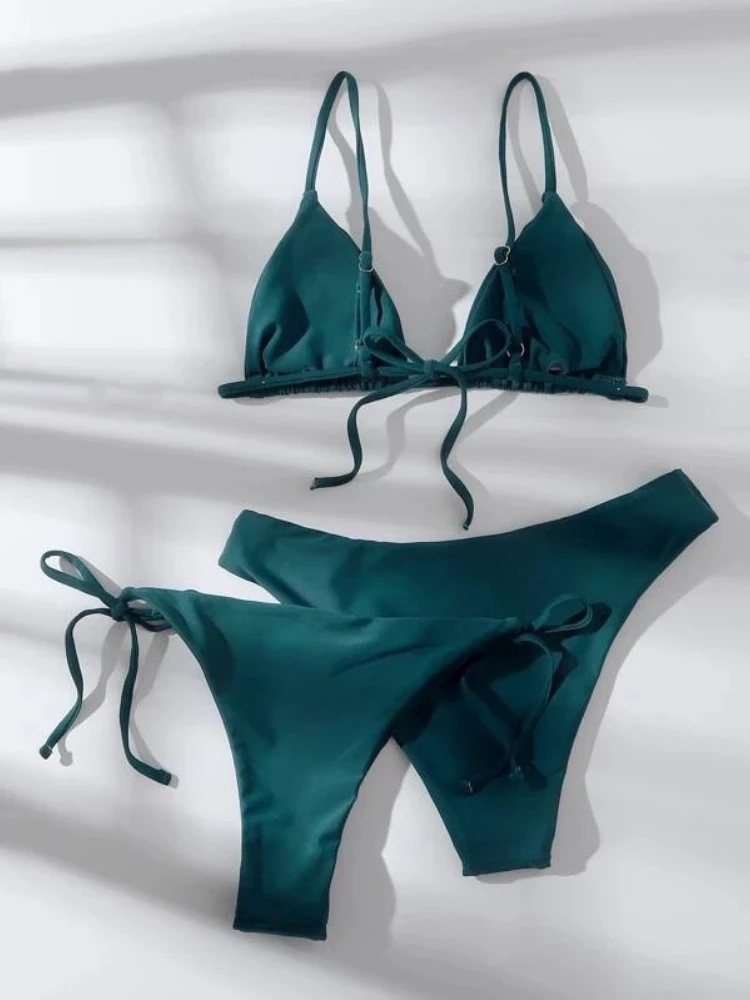 3 Pieces Bikini Set Women Push Up Swimsuit with 2 Bottoms Low & Mid Waist Adjustable Straps Summer Beachwear Bathing Suit thumbnail 4