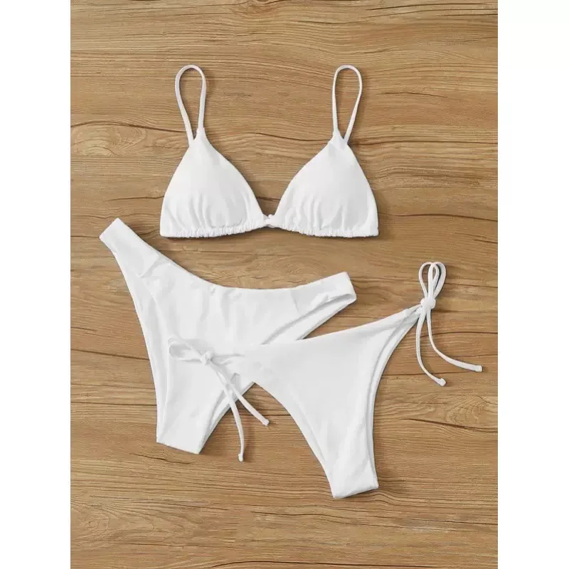 3 Pieces Bikini Set Women Push Up Swimsuit with 2 Bottoms Low & Mid Waist Adjustable Straps Summer Beachwear Bathing Suit thumbnail 2