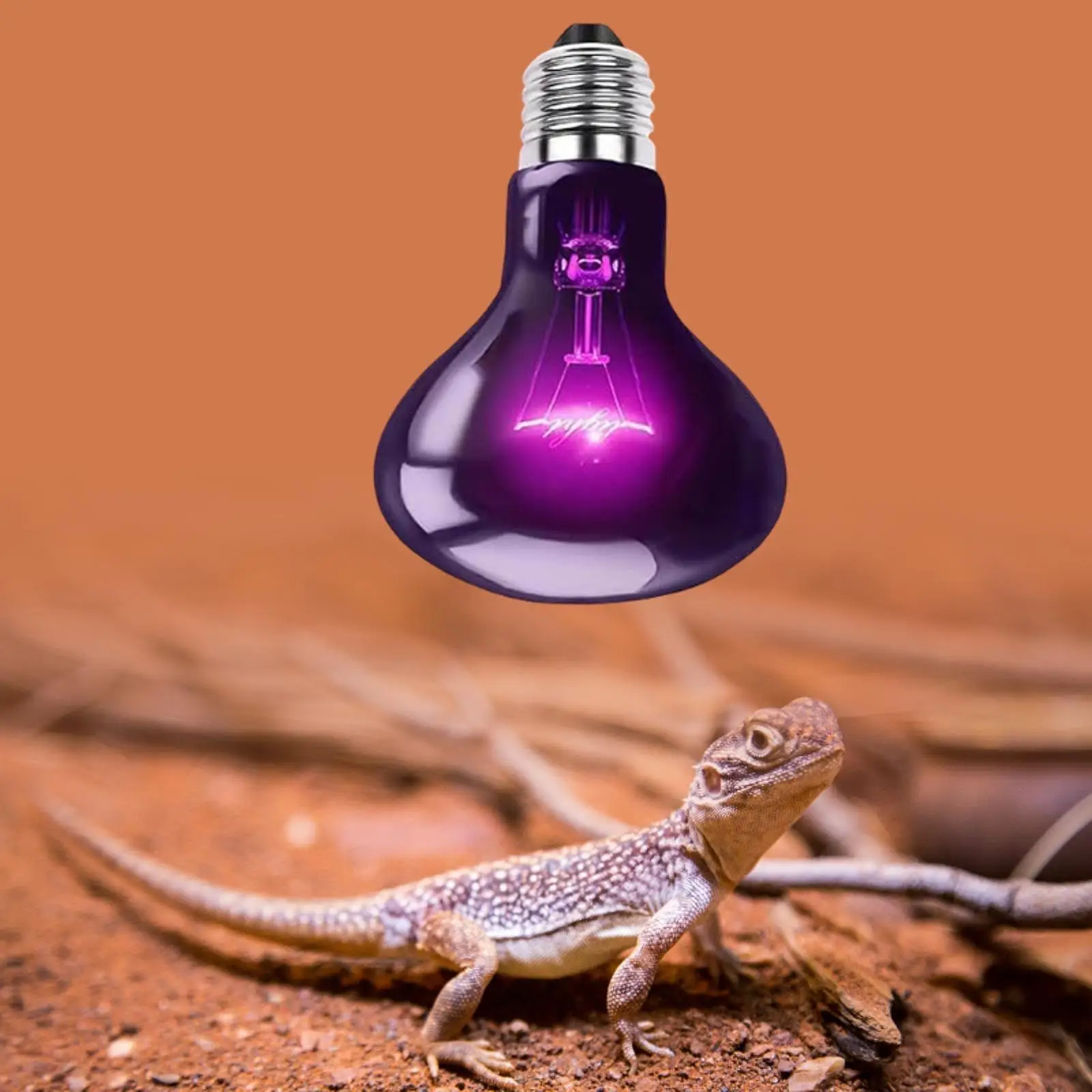 Reptile Night Light Bulb Simulated Moonlight Purple Heat Lamp for Amphibian thumbnail 2