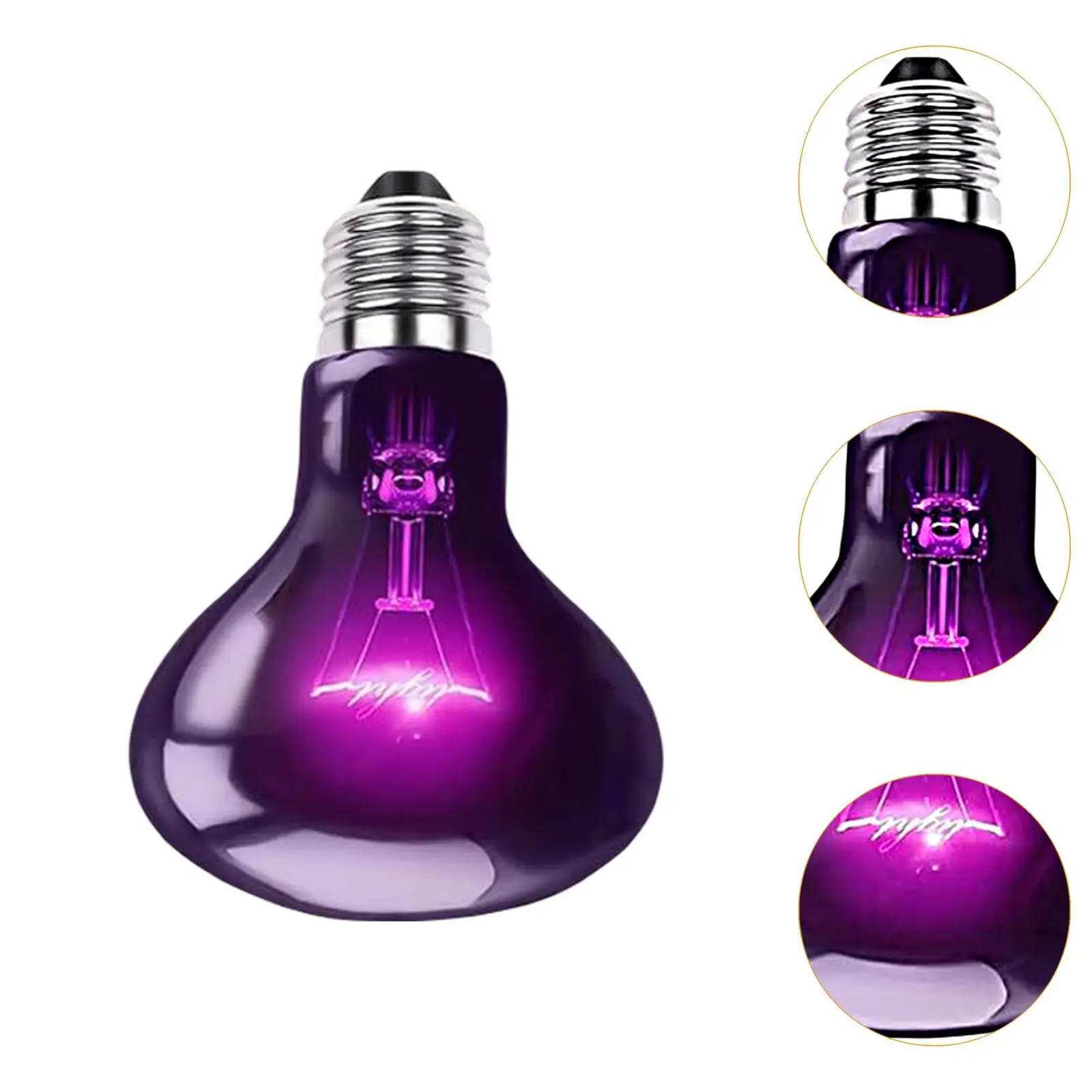 Reptile Night Light Bulb Simulated Moonlight Purple Heat Lamp for Amphibian thumbnail 3