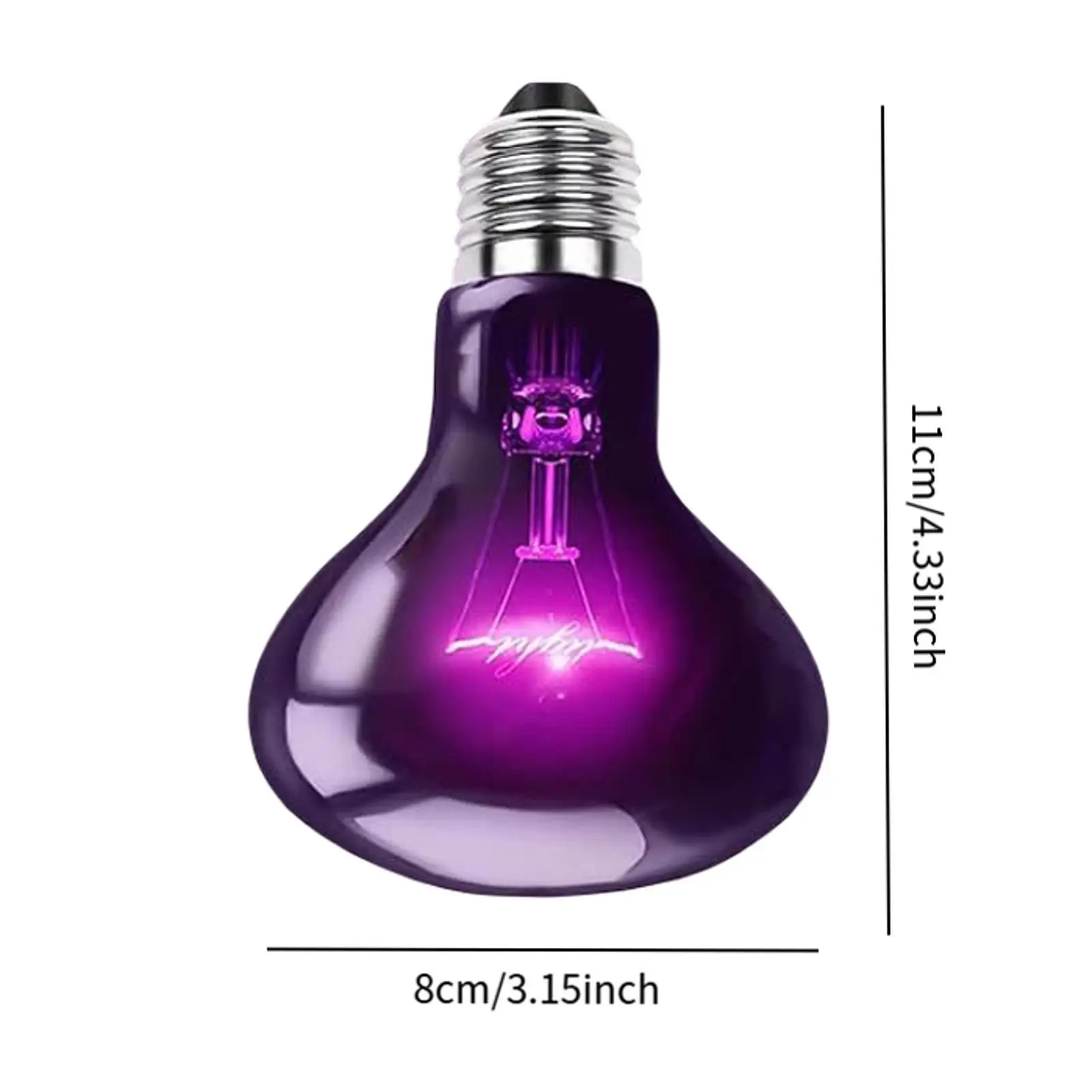 Reptile Night Light Bulb Simulated Moonlight Purple Heat Lamp for Amphibian thumbnail 4