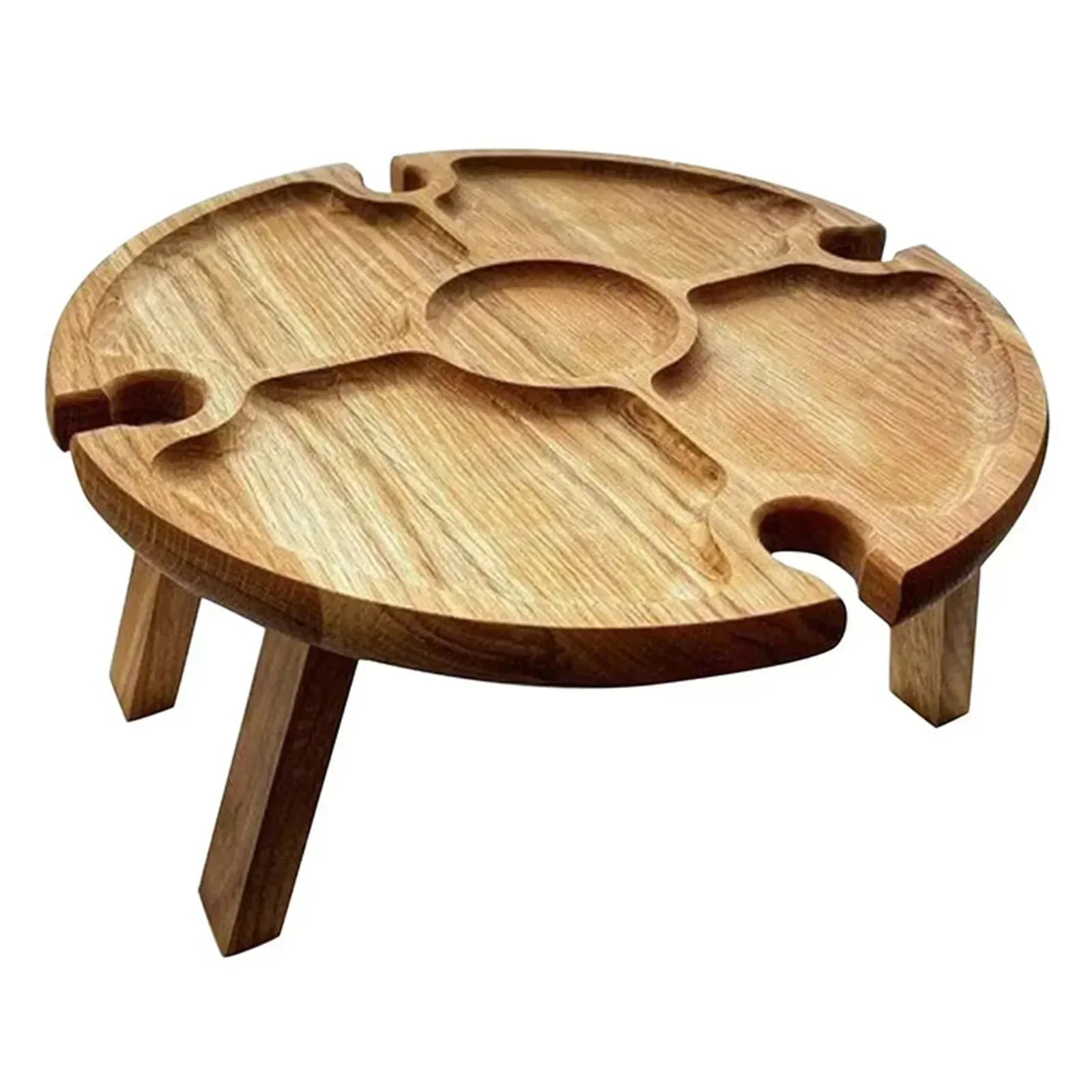 High Quality Wooden Folding Picnic Table Portable Chair Casual Snack Tray Wine Rack Kitchen Storage Container thumbnail 4