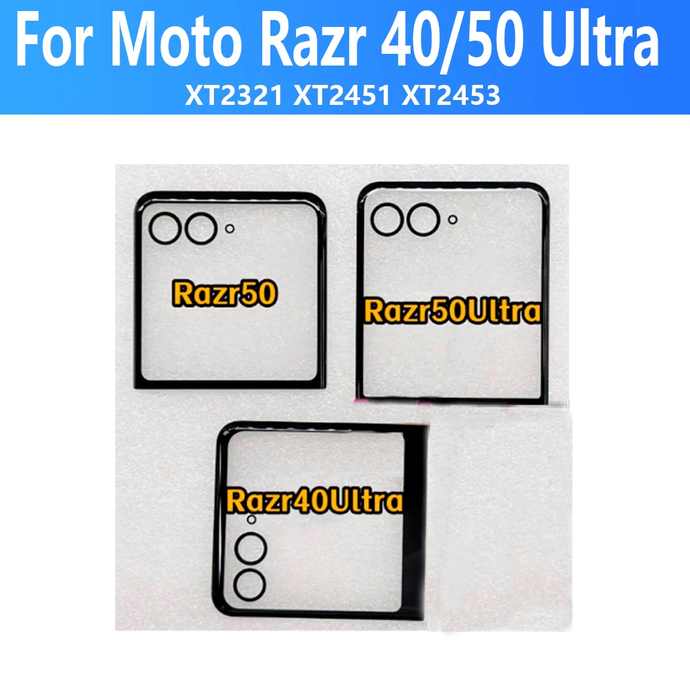 Outer Screen with OCA For Motorola Razr 40 Ultra Small Front Touch Panel LCD Display Glass Lens Cover For Moto Razr 50/50Ultra thumbnail 2
