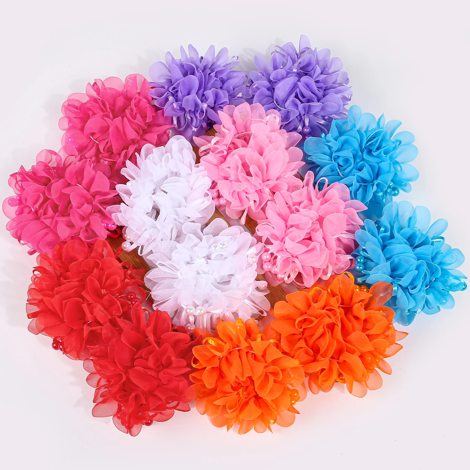 2/7pcs Girls Flower Hair Ties Ponytail Holder Elastic Hair Bands Kids Hair Accessories Chiffon Floral Hair Tie Children Headwear thumbnail 5