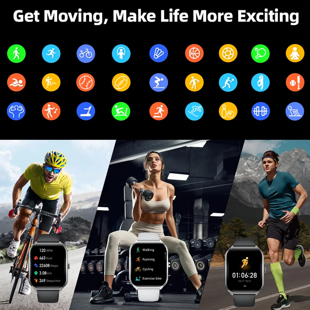 New Ultra Thin Smart Watch men 1.96" AMOLED HD Pixel Display Always Show Time BT Call Reminder Smartwatch Ladies For Android iOS thumbnail 6