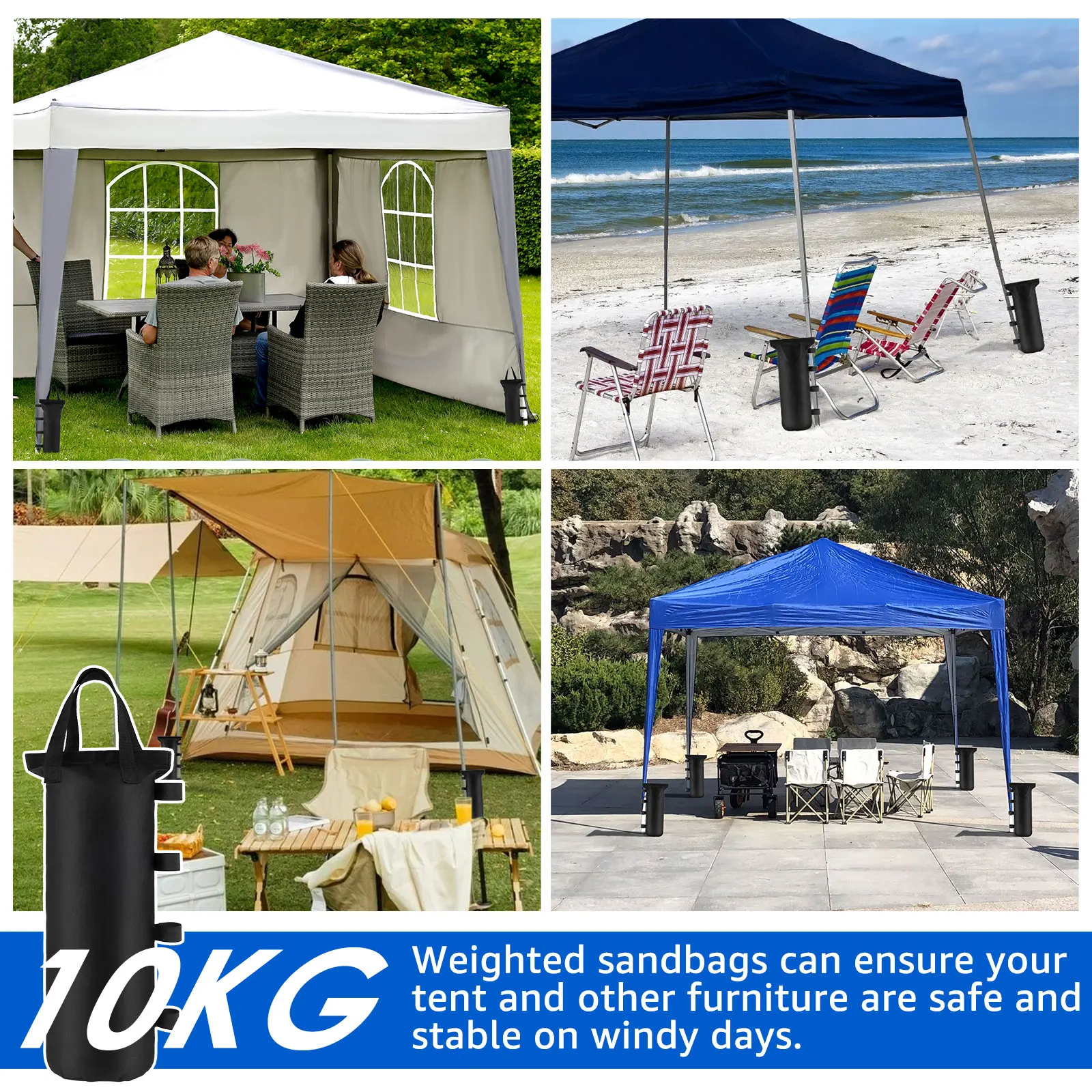 4/8Pcs Tent Weights Sand Bag Oxford Cloth Canopy Weight Bag Reusable Empty Weighting Sand Bag with Handle Canopy Fixed Sandbag thumbnail 2