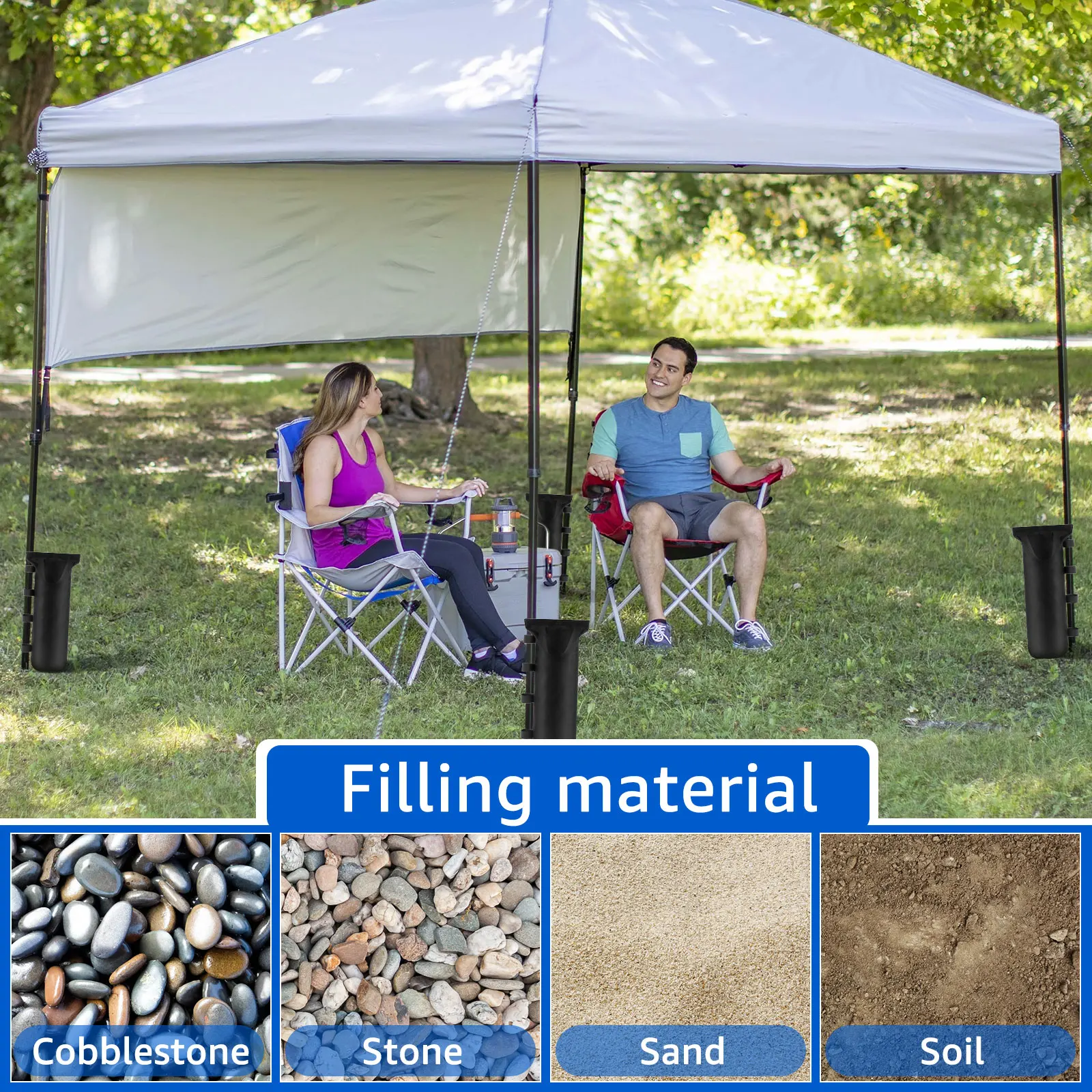 4/8Pcs Tent Weights Sand Bag Oxford Cloth Canopy Weight Bag Reusable Empty Weighting Sand Bag with Handle Canopy Fixed Sandbag thumbnail 5