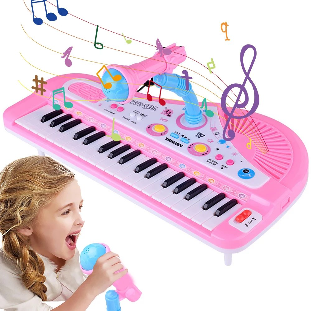 37 Keys Kids Electronic Piano Organ keyboard with Microphone Education Toys Musical Instrument Children Boy Girl Gifts thumbnail 2