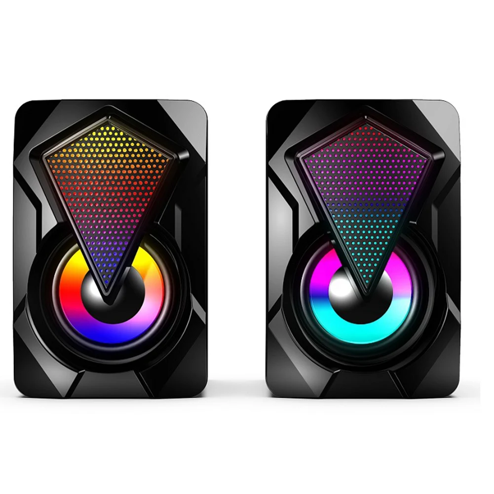 A66I X2 Computer Speakers with Subwoofer for PC Desktop Computer Laptop LED Lighting Home Theater System USB Wired Sound Box thumbnail 5