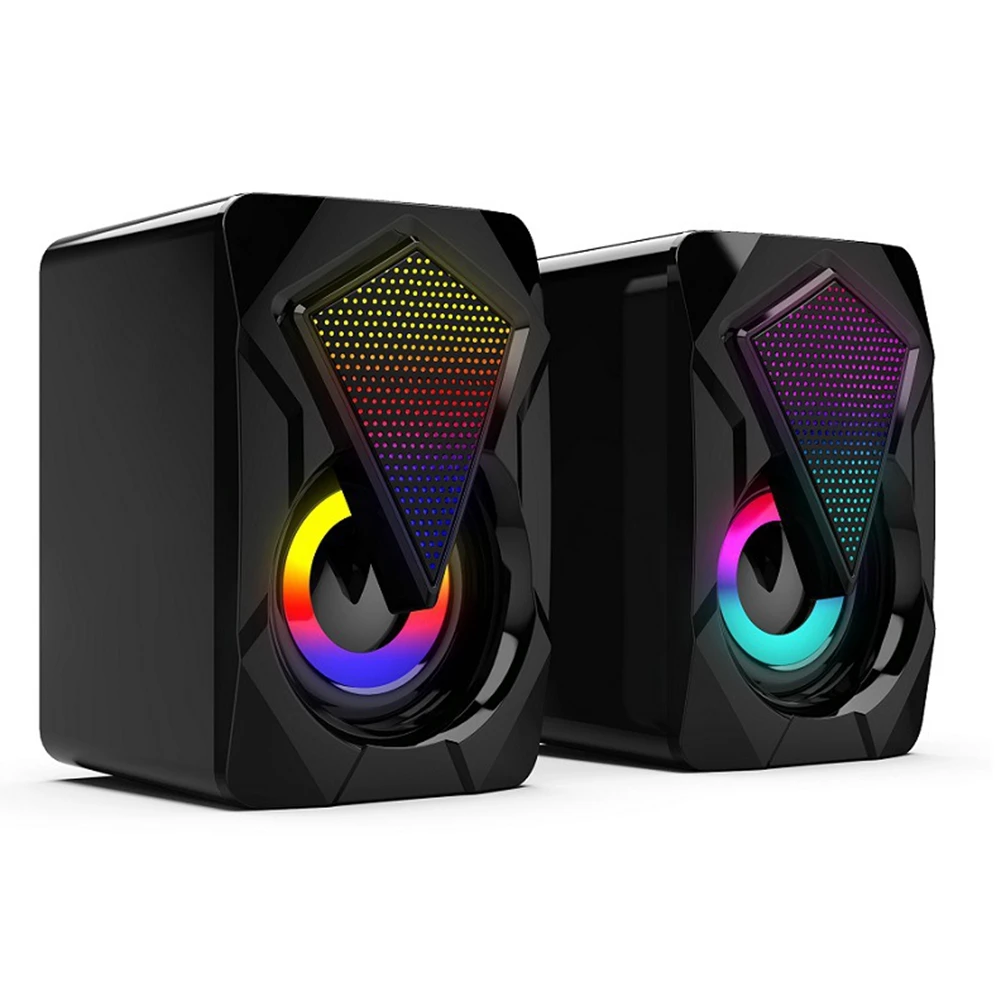 A66I X2 Computer Speakers with Subwoofer for PC Desktop Computer Laptop LED Lighting Home Theater System USB Wired Sound Box thumbnail 4