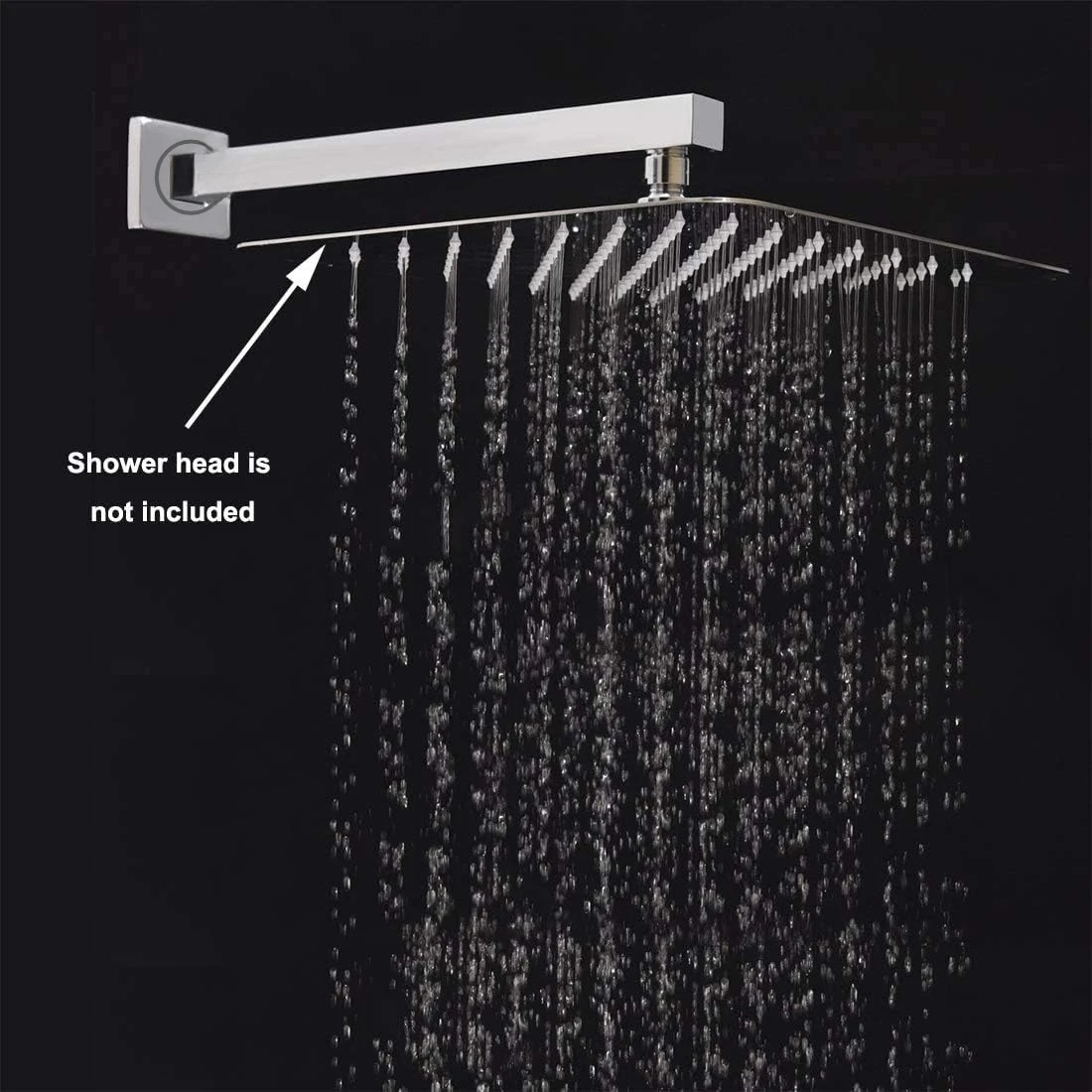 30/40CM Wall Mounted Shower Arm Stainless Steel Concealed Extension Extra Arm Polished Bathroom Bracket Bar For Rain Shower Head thumbnail 2