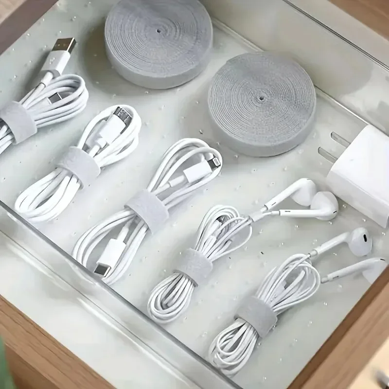 1/2/3M Reusable Cable Organizer Wire Winder Cord Management Ties Protector for iPhone Samsung Xiaomi Earphone Mouse PC Laptop thumbnail 4