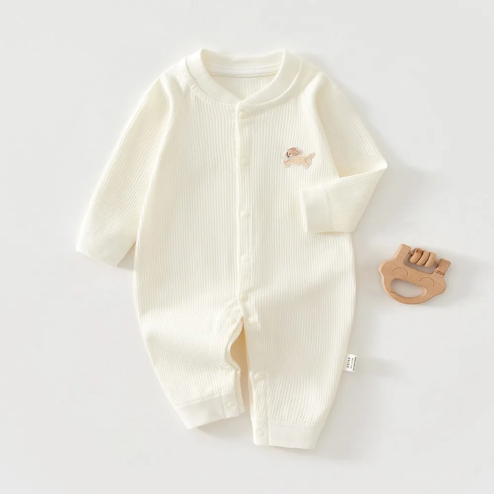 AYNIGIELL Baby Jumpsuit Spring and Autumn Sleepwear Pure Cotton Newborn Clothes 0-18 Months Newborn Boys and Girls Jumpsuit thumbnail 2