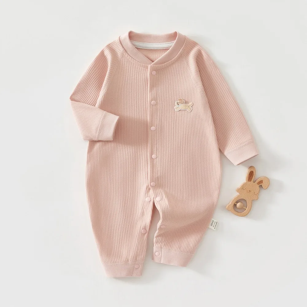 AYNIGIELL Baby Jumpsuit Spring and Autumn Sleepwear Pure Cotton Newborn Clothes 0-18 Months Newborn Boys and Girls Jumpsuit thumbnail 3