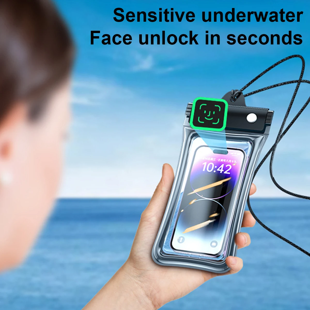 FONKEN Floating Waterproof Phone Case full View Swimming Bag Underwater Snow Rainforest Transparent Dry Bag Waterproof cover thumbnail 3