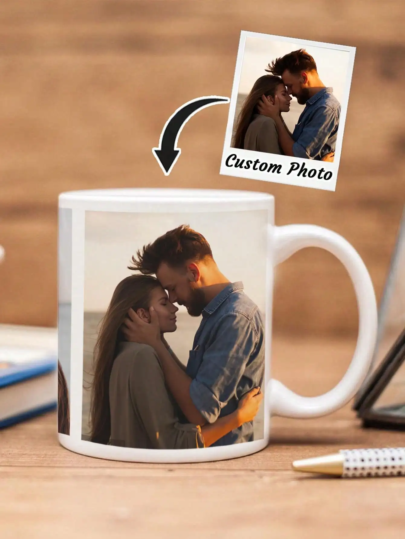 1pc Custom Photo Mug Personalized Coffee Mug with Photo Unique Gift for Anniversary Valentine's Housewarming Mother's Day thumbnail 2