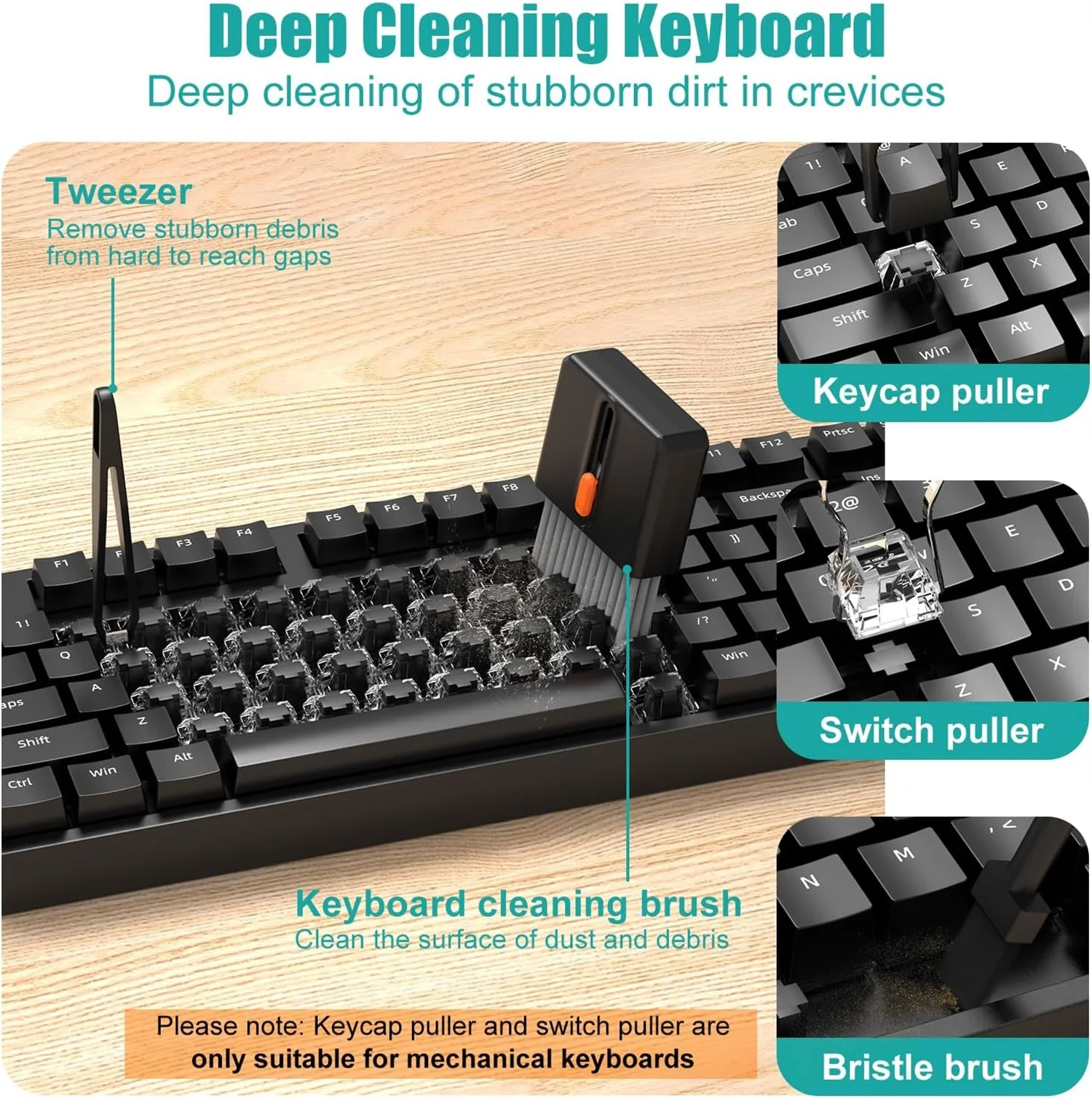32-in-1 Multi-Functional Deep Cleaning Kit for iPhone Ports, AirPods, Keyboard, and Keycap Removal - Precision Tools thumbnail 6