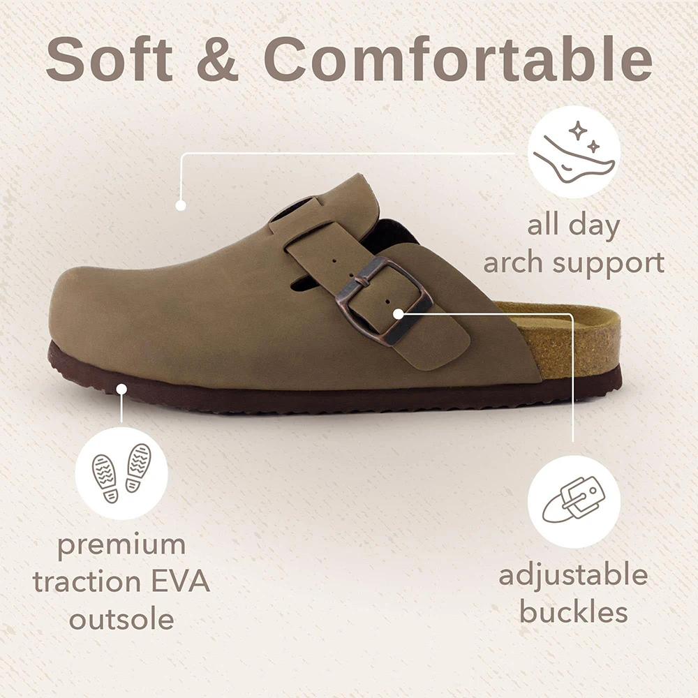Bebealy Fashion Clogs for Women and Men Womens Suede Clogs-Mules Womens Mens House Slipers with Arch Support Soft Home Slippers thumbnail 4