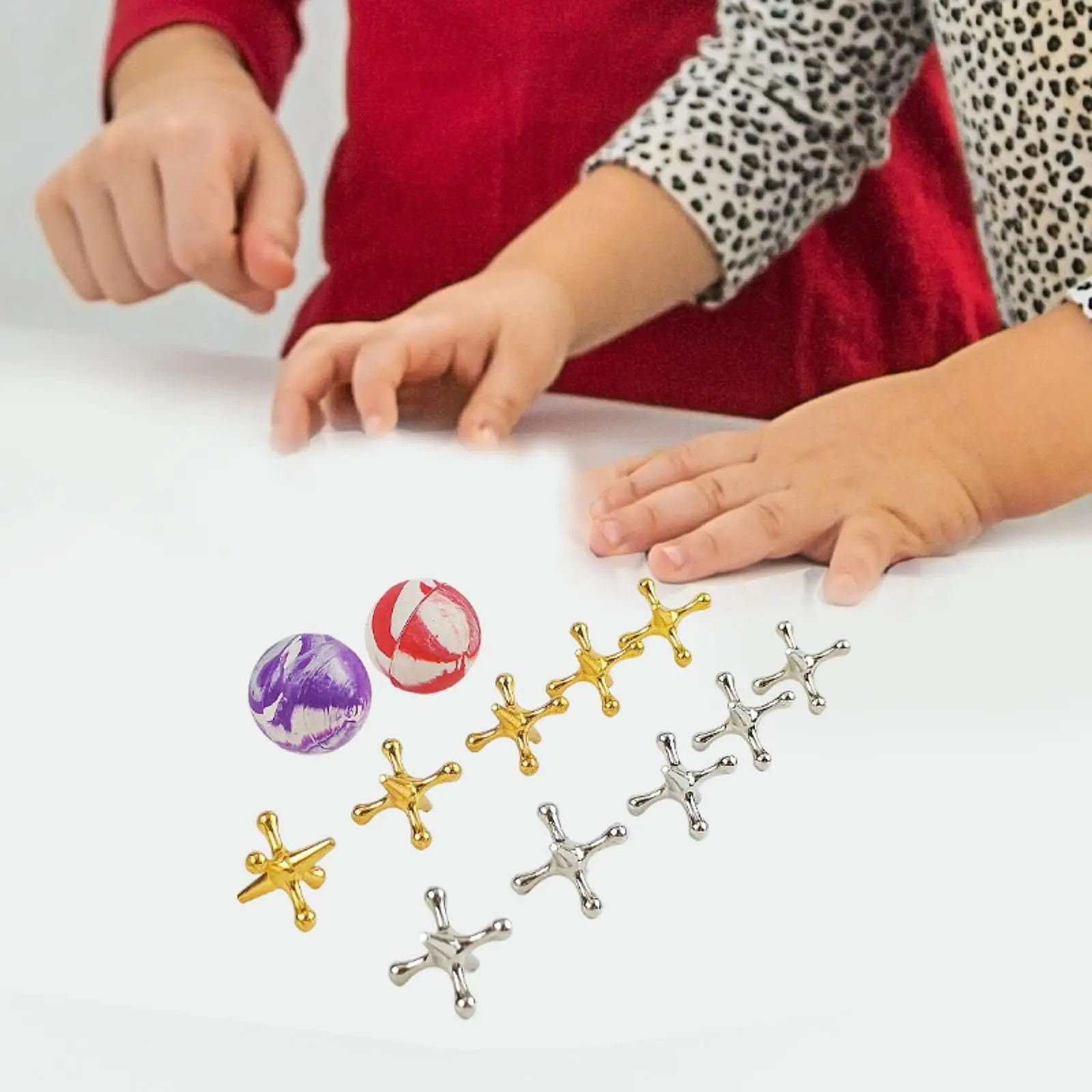 6/11/12Pcs Jacks Game with Ball Jacks and Bouncy Ball Set Game Prizes Family Game Night for Age 3+ Kids Activities Easter Party thumbnail 4