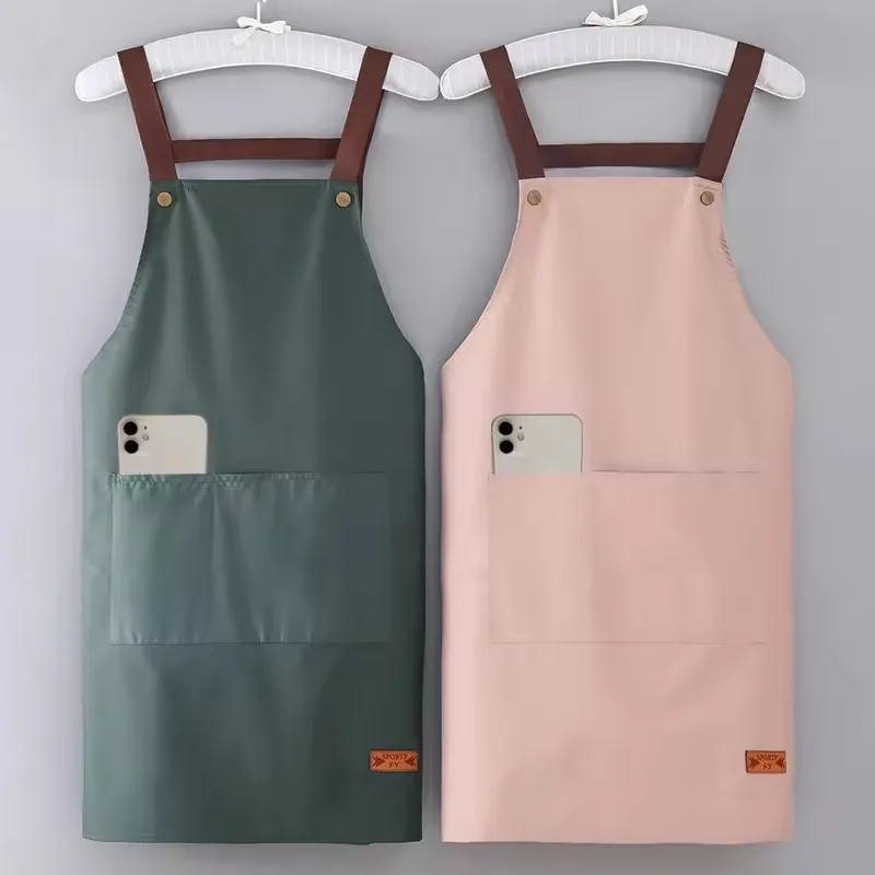 Kitchen Cooking Apron Women Men Waterproof Oil-proof Apron Household Work Clothes with Pockets for Hotel Resturant Coffee Shop thumbnail 5