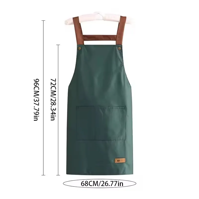 Kitchen Cooking Apron Women Men Waterproof Oil-proof Apron Household Work Clothes with Pockets for Hotel Resturant Coffee Shop thumbnail 6