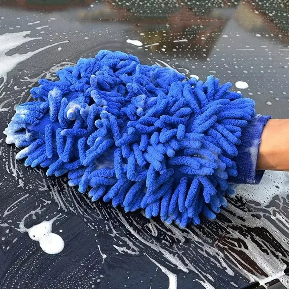 1/2PCS Chenille Plush Gloves for Car Cleaning Thickened Doublesided Car Cleaning Tools Ultrafine Fiber Car Washing Gloves thumbnail 6
