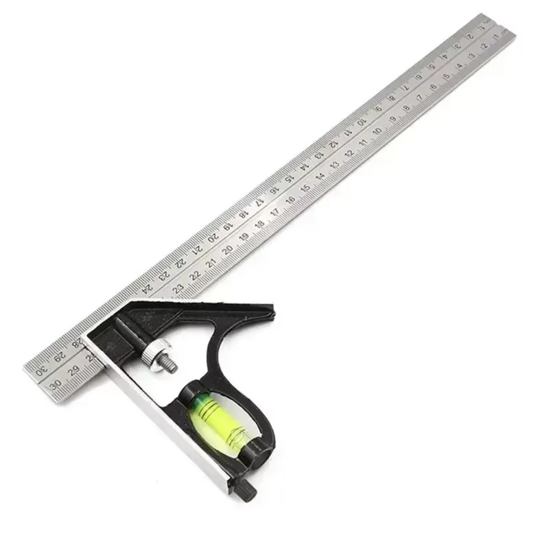 Angle Square Measuring Tools Set Precise Stainless Steel Aluminium Durable Adjustable Combination Spirit Level 12" 300/150mm thumbnail 5