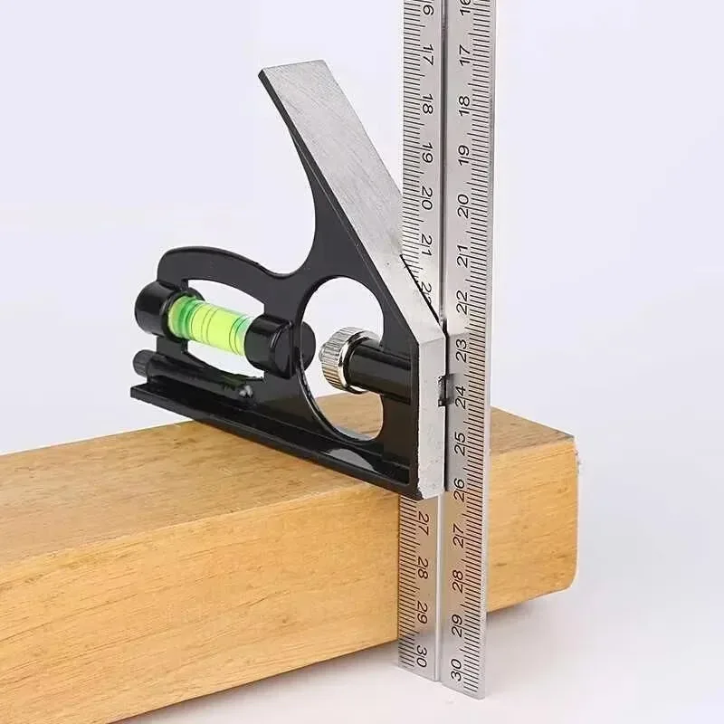 Angle Square Measuring Tools Set Precise Stainless Steel Aluminium Durable Adjustable Combination Spirit Level 12" 300/150mm thumbnail 3