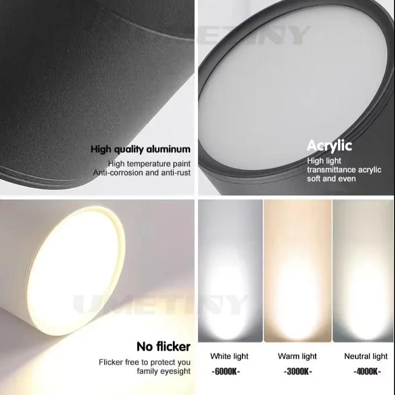 Dimmable Surface Mounted LED Downlight 10W/15W Rotating LED Spot Light Ceiling Lamp with LED Driver AC110V/220V Home Decoration thumbnail 5