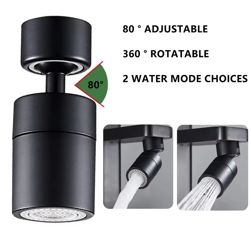 360°Universal Kitchen Faucet Anti-splash Aerator Bathroom Tap Rotatable Faucet 2 Mode Tap Nozzle Bubbler Kitchen Sink Faucet thumbnail 2