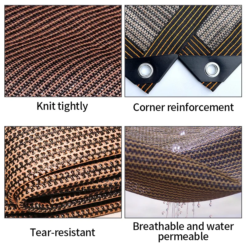 4x4m Outdoor Car Tent Sunshade Net UV Protection Awning Camping Sun Shelters Beach Sunscreen Mesh Plant Car Sun Cover타프 thumbnail 4